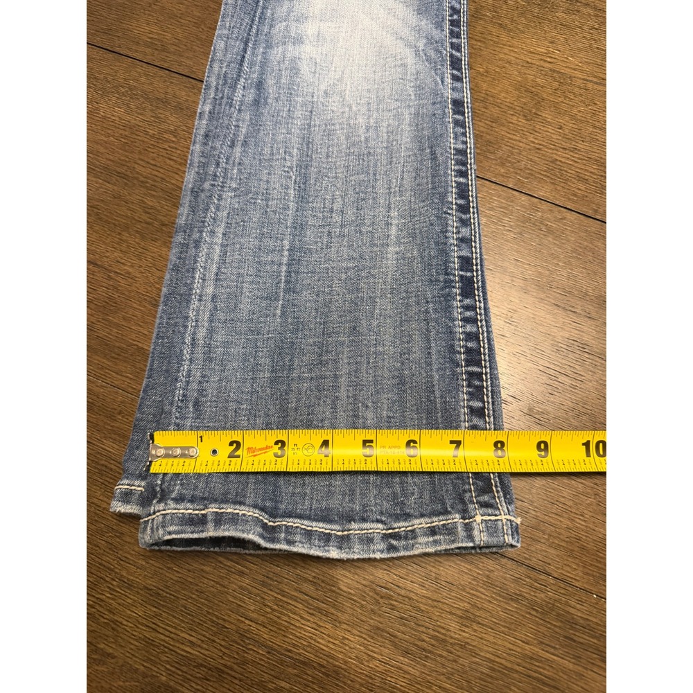 Miss Me JE8017BR Bootcut Jeans Embellished Sequin Rhinestone Blue Denim Size 28 - Picture 5 of 10
